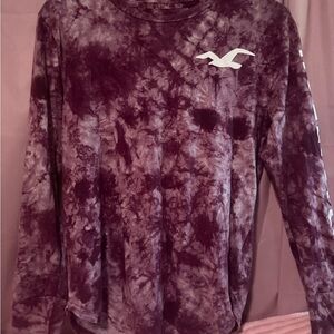 Hollister Maroon Tie-Dye Shirt